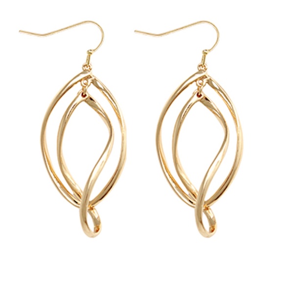 Double Layer Spiral Teardrop Earrings - Picture 1 of 2